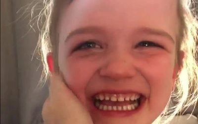 Tearful moment six-year-old is told she’s getting a bionic limb